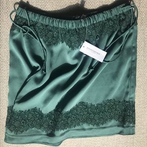 Banana Republic Green Lace Trim Skirt NWT